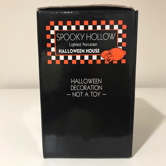Vintage 1996 Spooky Hollow Lighted Porcelain Halloween House No Light and Cord - Picture 8 of 12